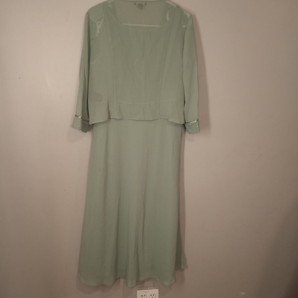 LE BOS Elegant Women's Light Green Dress Suit Size 10 - Picture 3 of 16